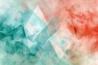 pastel triangular background image, in the style of light emerald and light crimson, realistic watercolors, light cyan and light bronze