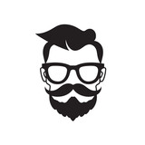 Fototapeta  - hipster nerd black glasses silhouette