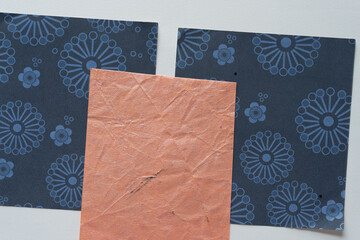 Sticker - paper textures some with floral pattern