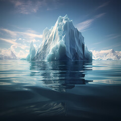 Poster - Iceberg floating in a tranquil ocean.