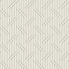 Seamless pattern with geometric zigzag. Endless stylish texture. Ripple bold monochrome background. Linear weaved grid. Thin interlaced swatch.	