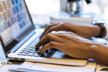 a person's hands on a laptop keyboard