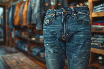 close-up of man jeans