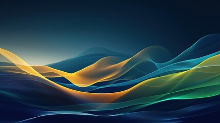 Wall Mural - A minimalistic background. Shades of blue, green and yellow colors abstract background. Created with Generative AI