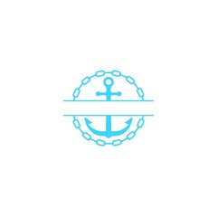 Poster - Nautical Anchor logo isolated on white background