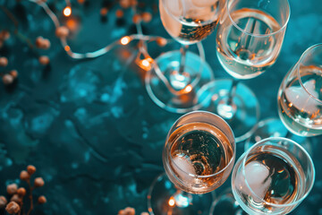 Poster - A slide background showcasing a cocktail party. Celebration spirit. Background image. Created with Generative AI technology