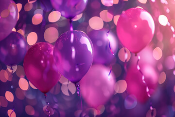 Poster - A slide background showcasing a party. Celebration spirit. Balloons. Background image. Created with Generative AI technology