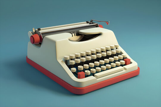 Isolated typewriter against soft background - Ai Generated