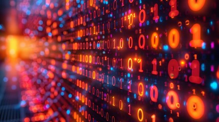 Poster - Concepts of digital transformation. System engineering. Binary code. Programming.