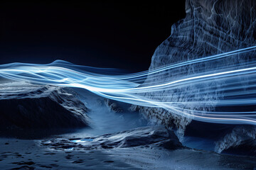 Poster - Speed motion blur. Colorful light trails. Abstract background image. Created with Generative AI technology