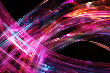 Poster - Speed motion blur. Colorful light trails. Abstract background image. Created with Generative AI technology