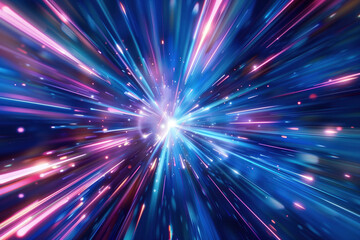 Poster - Speed motion blur. Colorful light trails. Abstract background image. Created with Generative AI technology