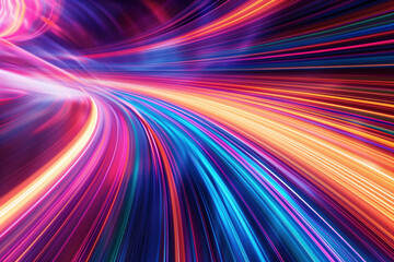 Poster - Speed motion blur. Colorful light trails. Abstract background image. Created with Generative AI technology