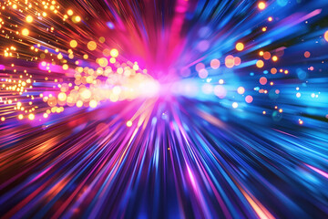 Poster - Speed motion blur. Colorful light trails. Abstract background image. Created with Generative AI technology