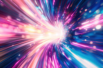Poster - Speed motion blur. Colorful light trails. Abstract background image. Created with Generative AI technology