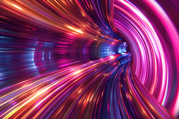 Poster - Speed motion blur. Colorful light trails. Abstract background image. Created with Generative AI technology