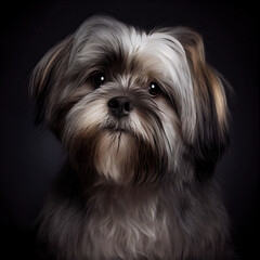 Wall Mural - Elegant Bea-Tzu Portrait with a Dark Studio Background