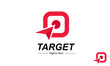 Target logo Design Template. Red Aim, Arrow, Idea Concept, Perfect Hit, Winner, Target Goal Icon. Success Abstract Pin Logo.