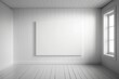 © Digital Dreamscape - Mockup of a Minimalist Gallery Room with Blank Canvas
