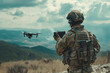 Soldier launch a combat FPV drone to carry out a tactical mission