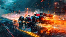 Racing Car Posters. Car Race Banner. Background	