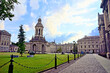 Beautiful historic architecture of Trinity College, Dublin, Ireland near sunset