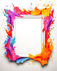 Wall Mural - Colorful Abstract Liquid Splash Picture Frame