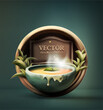 Bowl with steaming liquid, soup on a dark background. Vector illustration. Template for design.
