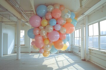 Canvas Print - a large bunch of balloons in a room