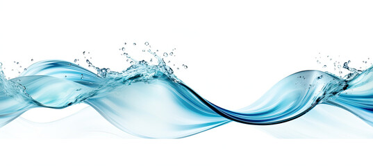 Wall Mural - Dynamic Wave Of Clear blue water flowing. isolated on white background