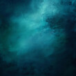 A blend of dark blue and teal hues creates a serene gradient background, illuminated by a radiant shine and glow. The rough texture adds dimension 