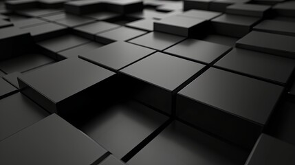 Poster - Abstract 3d rendering of the black geometric background , digital data background 3d render polygon