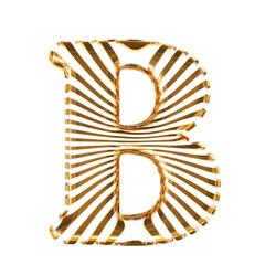 White symbol with gold ultra thin horizontal straps. letter b