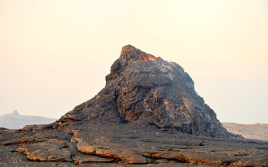 erta ale is a chain of volcanoes located in the afar triangle, ethiopia. here the earth is constantl