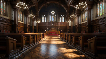  Elegant Courtroom Interior with Exquisite Detailing