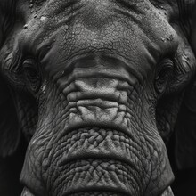 A Close-up Of A Wise And Elderly Elephant, Emphasizing The Wrinkles And Textures Of Its Skin, Symbolizing Strength And Wisdom. 