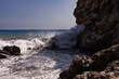 Waves breaking over rocks in Sicily