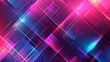 Visual Description: Vivid abstract neon light lines in blue and pink hues, evoking retro 80s techno vibes on a colorful background