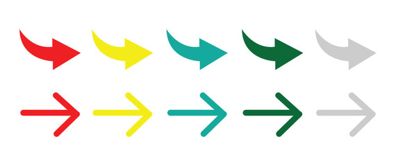 Wall Mural - Arrow set icon. Colorful arrow symbols. Arrow isolated vector graphic elements. Vector illustration. Eps file 403.