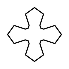 Hollow Pentagon Cross Stroke Shape Icon