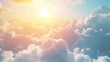 Sky Cloud Sun Light Overlays Natural Digital Background, sun rays, and clouds.