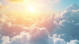 Fototapeta  - Sky Cloud Sun Light Overlays Natural Digital Background, sun rays, and clouds.
