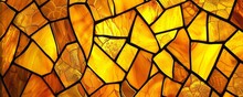 Close-Up Of A Yellow Stained Glass Window