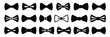 Bow tie silhouettes set, large pack of vector silhouette design, isolated white background