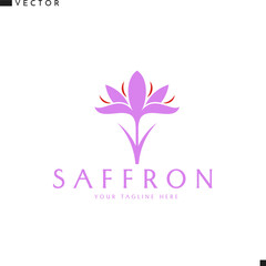 Poster - Saffron logo. Purple flower