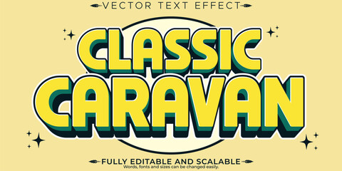 Poster - Retro vintage camping adventure text effect, editable 70s and 80s text style