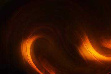 Poster - Fire spirals abstract background with glowing lights, wallpaper. Modern fire lines glowing with dark brown shades backdrop