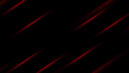 Poster - Abstract Red glowing lines 4K Animation background with a black backdrop. Modern red shapes on black animation background
