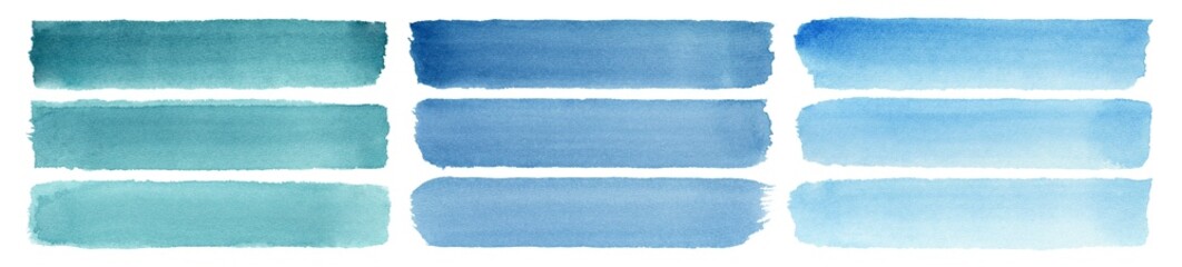 Poster - stain stripes ink stroke blue gradient dye splash vibrant colorful creativity textured watercolor