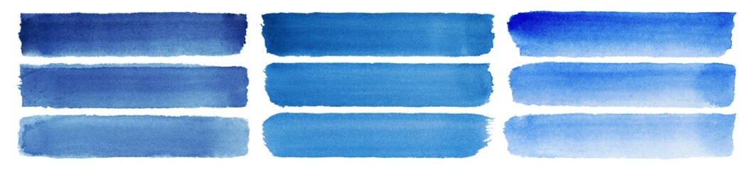 Poster - stain stripes ink stroke blue gradient dye splash vibrant colorful creativity textured watercolor